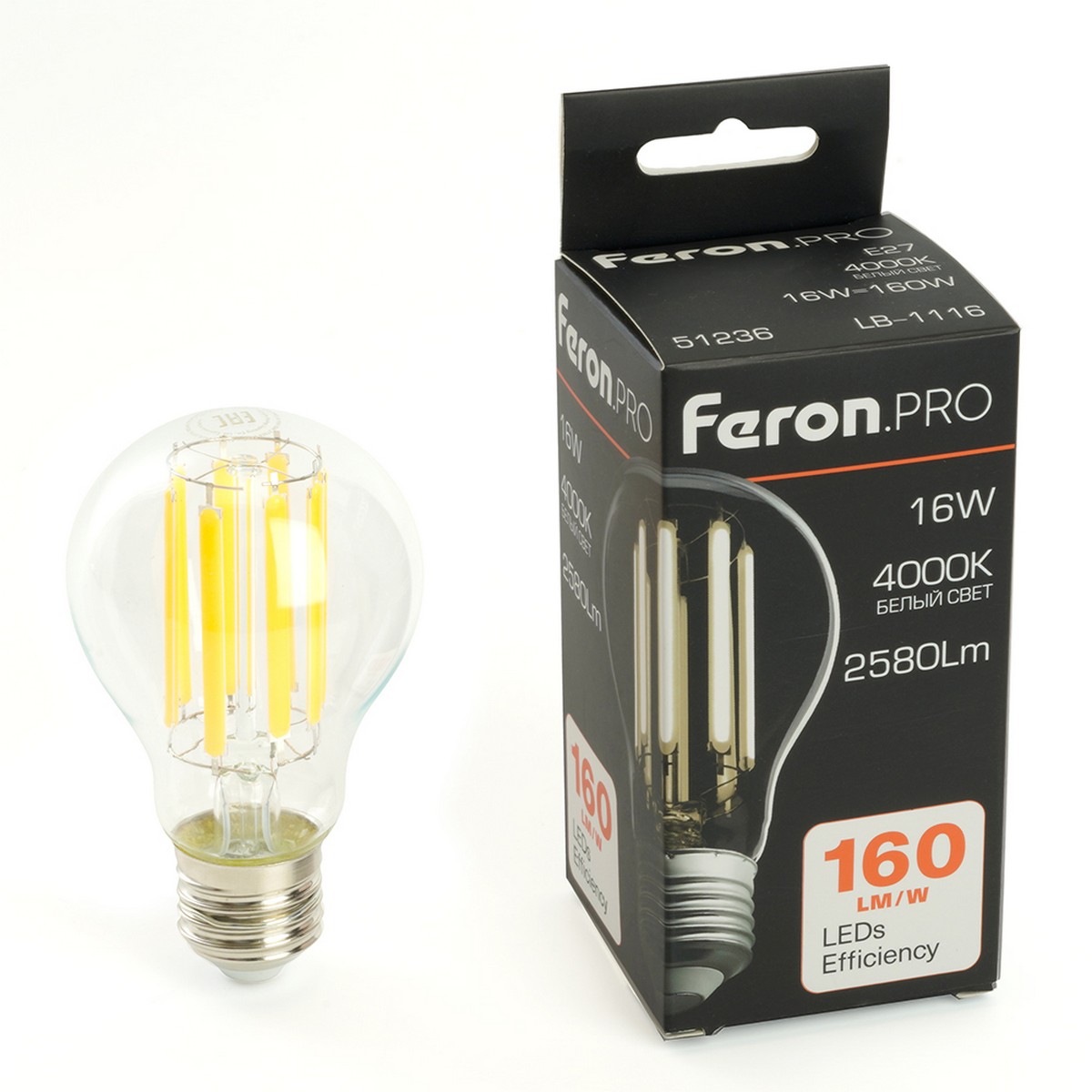 E27 Лампа светодиодная Feron.PRO LB-1116 Шар E27 16W 175-265V 4000K 51236 