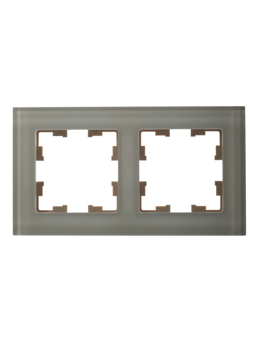 IEK Brite Рамки Рамка IEK BRITE 2-местная РУ-2-2-БрВа стекло ванильный BR-M22-G-K10