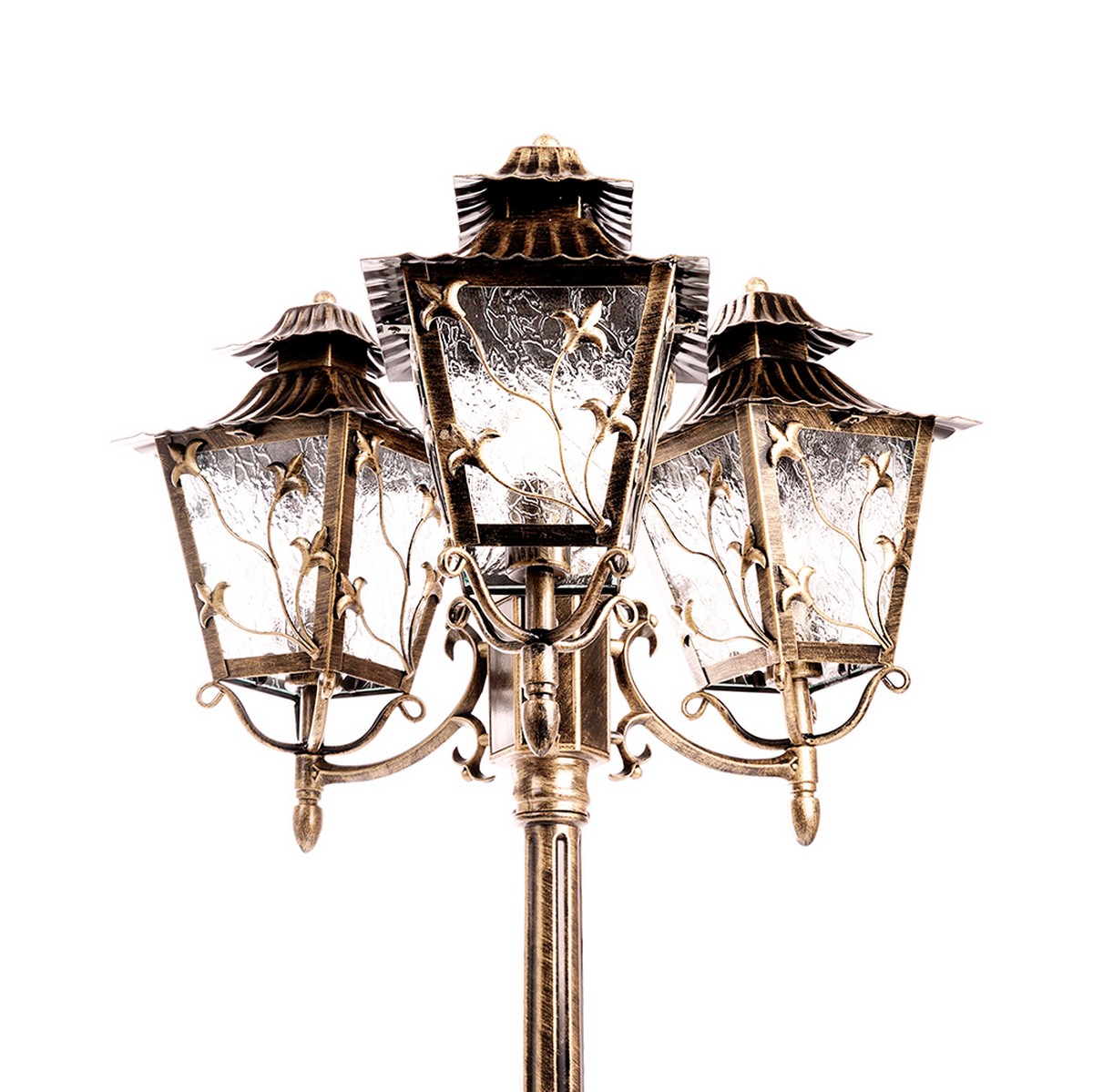 Уличные светильники столб Светильник садово-парковый Feron PL638 столб 3*60W 230V E27 черное золото 11646 