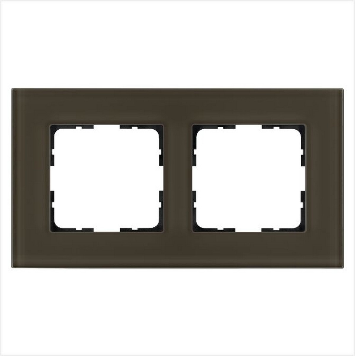 JASMART G - розетки и выключатели Рамка JASMART 2-постовая стекло Каперсовый GLASS G1002GT