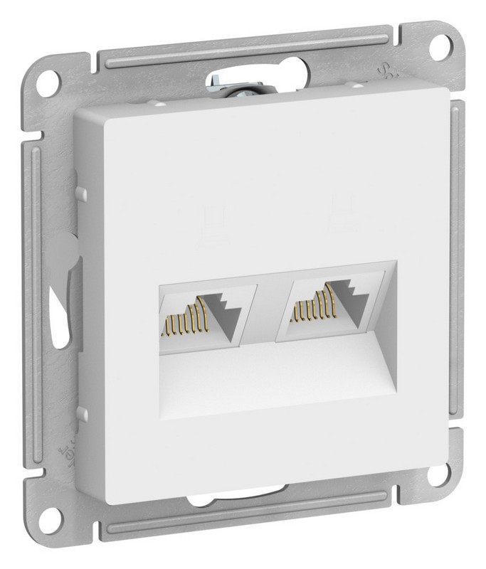 AtlasDesign Лотос Розетка Systeme Electric AtlasDesign Лотос двойная компьютерная RJ45+RJ45, ATN001385