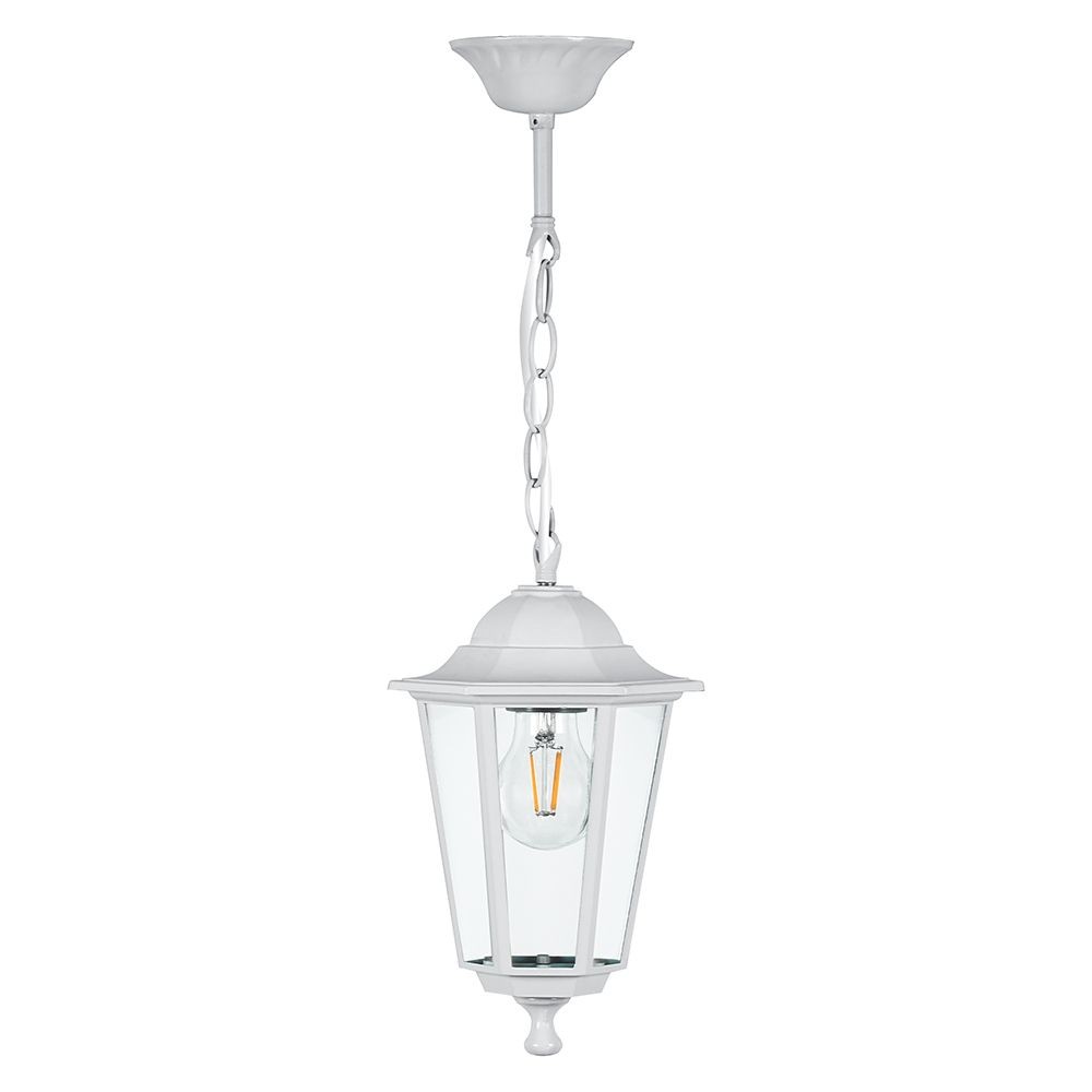 Уличные светильники на цепочке Уличный светильник Feron 6105 шестигранный на цепочке 60W E27 230V, белый 11059 