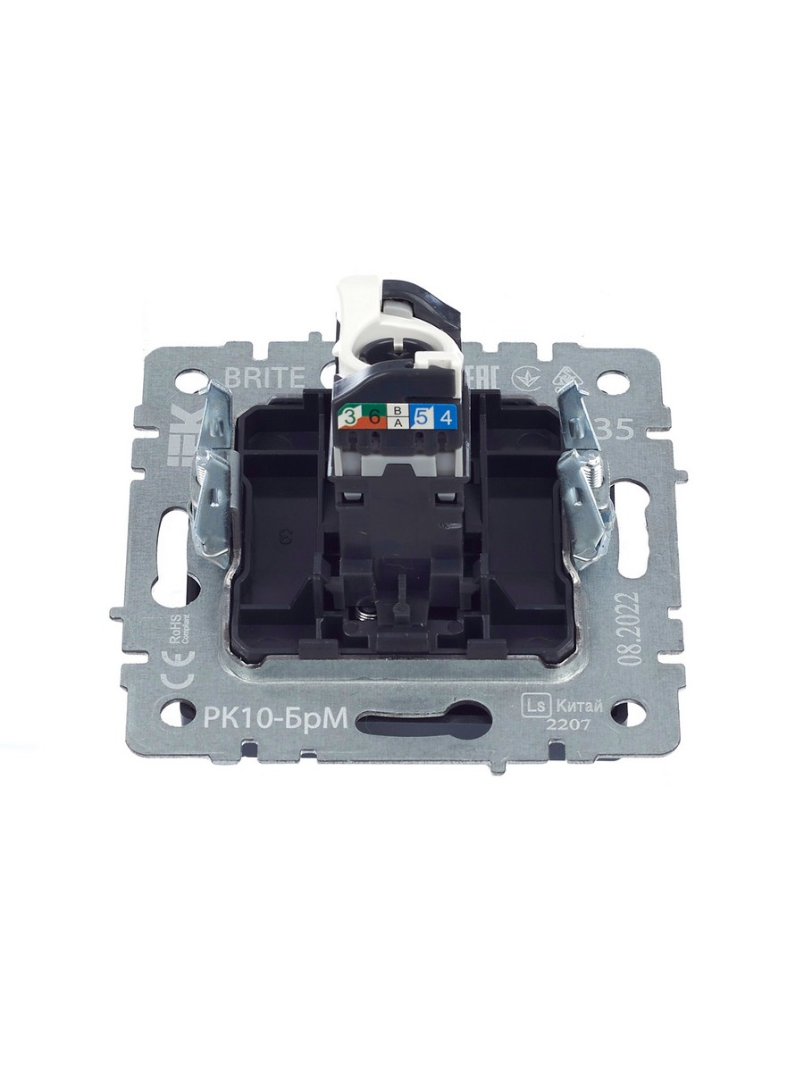IEK Brite Маренго Розетка IEK BRITE компьютерная RJ45 кат.5E РК10-БрМ маренго BR-K10-1-K35