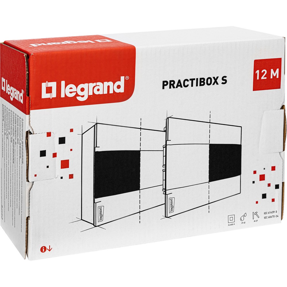 Пластиковый щиток Legrand Practibox S Встраиваемый 12 мод 1X12 Дымчатая дверь 135551
