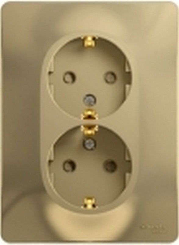 Glossa Титан Розетка Systeme Electric Glossa Титан 2-я с заземлением со шторками GSL000426