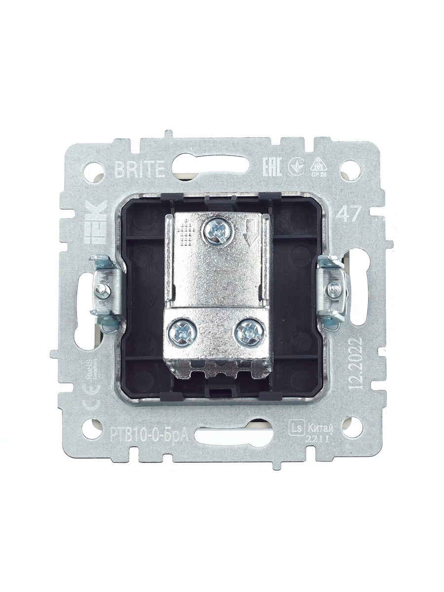 IEK Brite Алюминий Розетка IEK BRITE TV проходная РТВ10-0-БрА алюминий BR-A10-P-K47