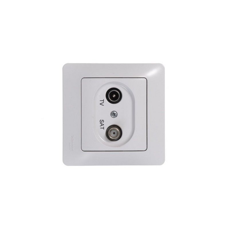 Glossa Белый Розетка Systeme Electric Glossa Белый TV-SAT одиночная 1DB GSL000197