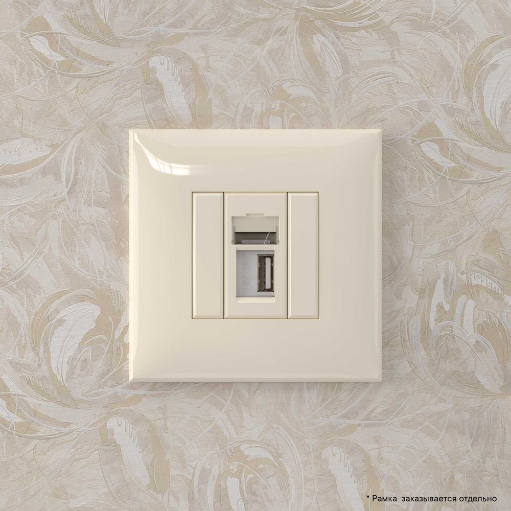 DKC Avanti механизмы Ванильная дымка Розетка USB 2.0 DKC Avanti одинарная в стену тип А-А "Ванильная дымка" 4405403