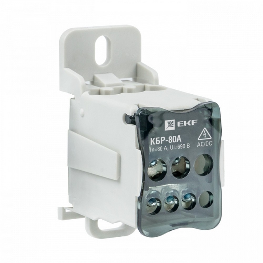 Комплектующие для щитов Блок КБР EKF PROxima на DIN-рейку и монтажную панель 80A plc-kbr80