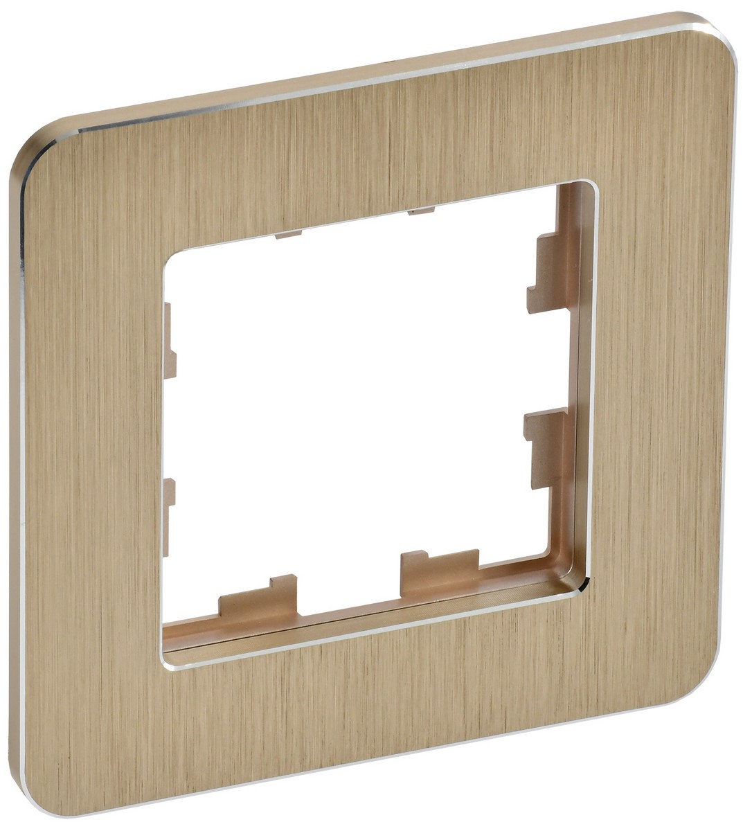 IEK Brite Рамки Рамка IEK BRITE DECOR Шампань металл скругл.угол 1-м РУ-1-1-Бр RE AL