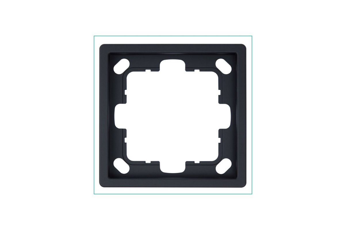 JASMART FD - розетки и выключатели Рамка JASMART FD 1-постовая Черный матовый (soft touch) 1001PBM