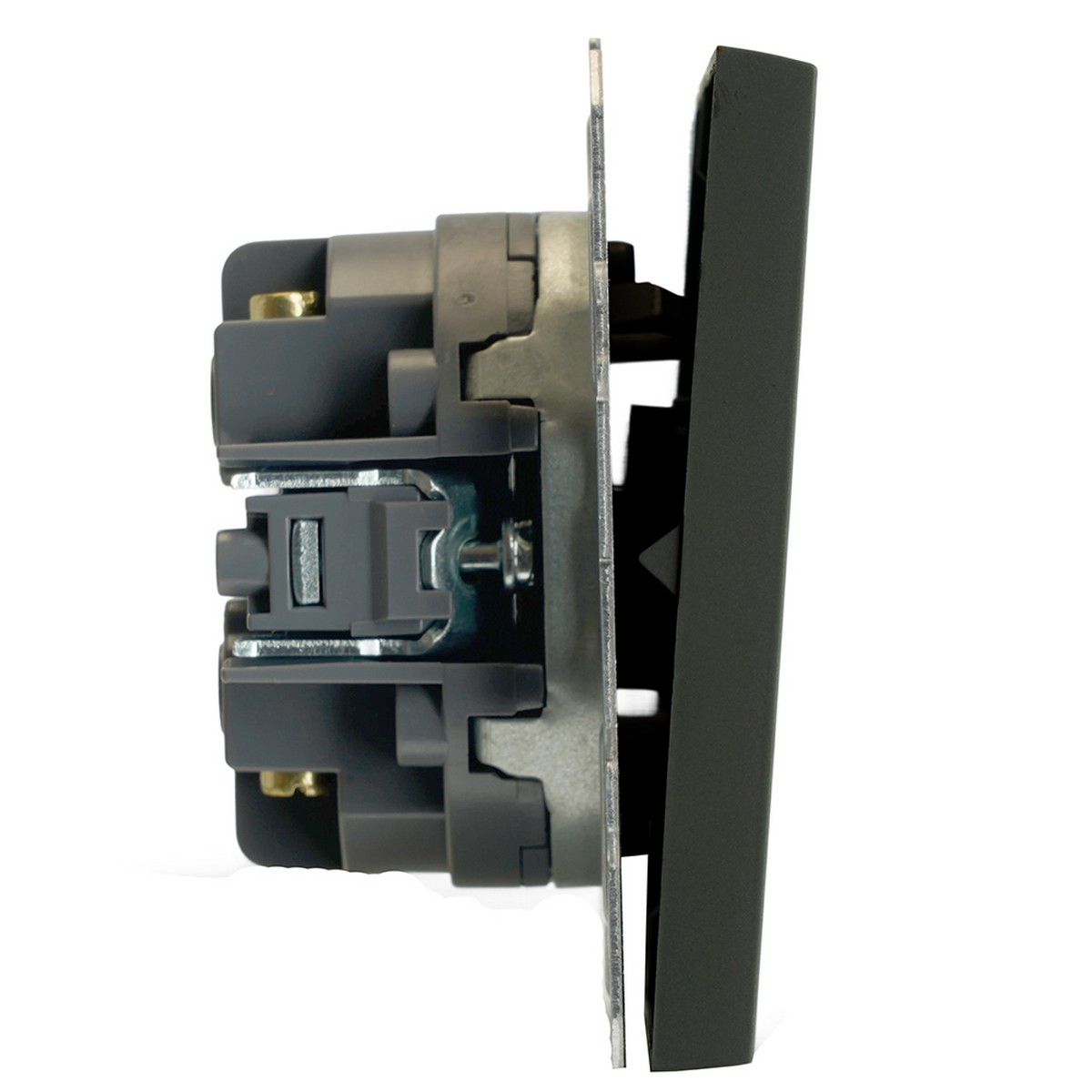 Эмили - Розетки и выключатели Stekker Переключатель перекрестный 2-клавишный STEKKER Эмили RSW10-5111-01 черный уголь soft touch 50167