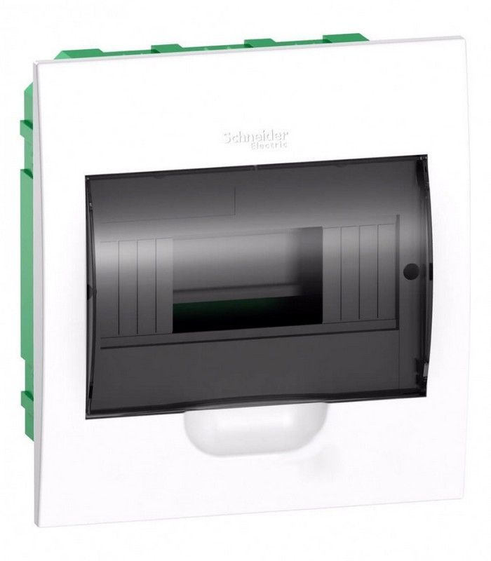 Пластиковые боксы и щиты Шнайдер Электрик Щит распределительный Schneider Electric EZ9E108S2FRU Easy9 встраиваемый 8 модулей прозрачная дверца