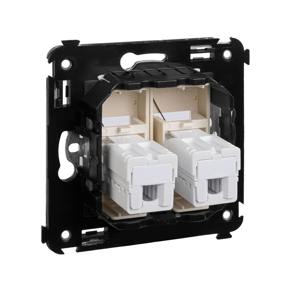 DKC Avanti механизмы Ванильная дымка Телефонная розетка DKC Avanti RJ-12 в стену двойная "Ванильная дымка" 4405314