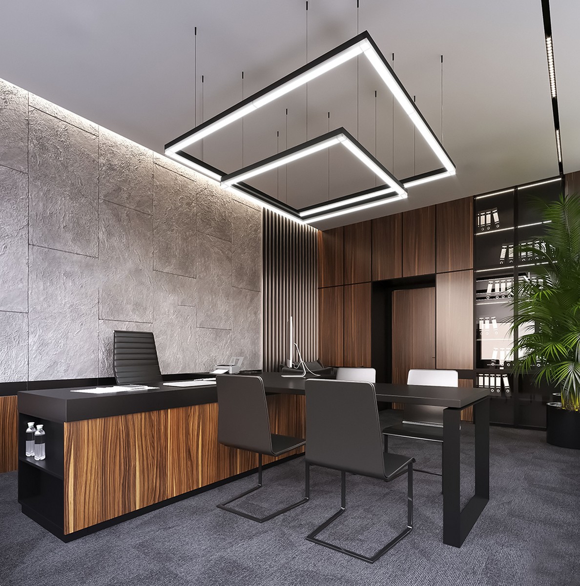 Линейные светодиодные светильники Светильник светодиодный линейный Feron AL4020 IP20 18W 6500К черный MattLine 51468 