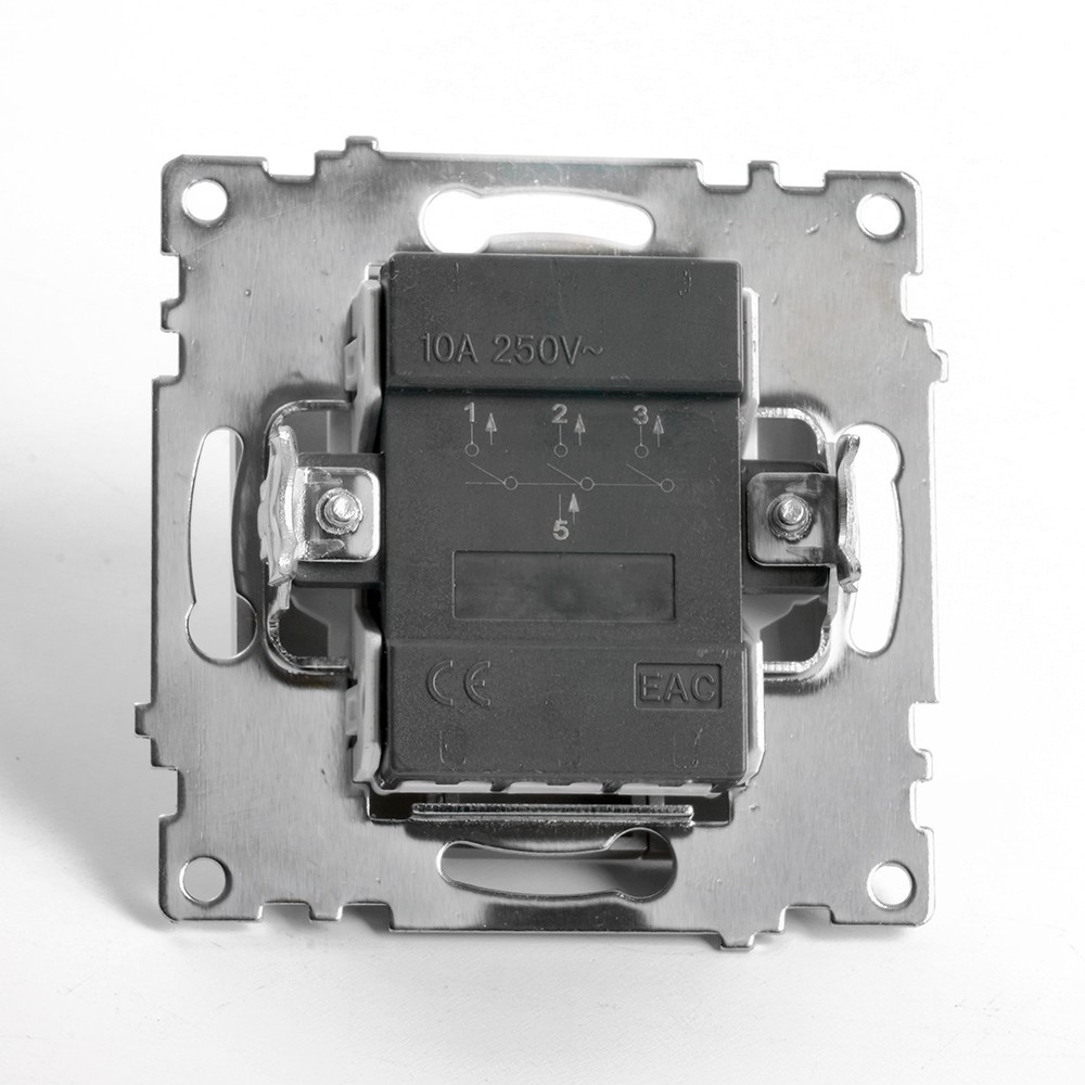 Катрин - Розетки и выключатели Stekker Выключатель 3-клавишный STEKKER GLS10-7108-02 250V 10А Катрин шампань 49174