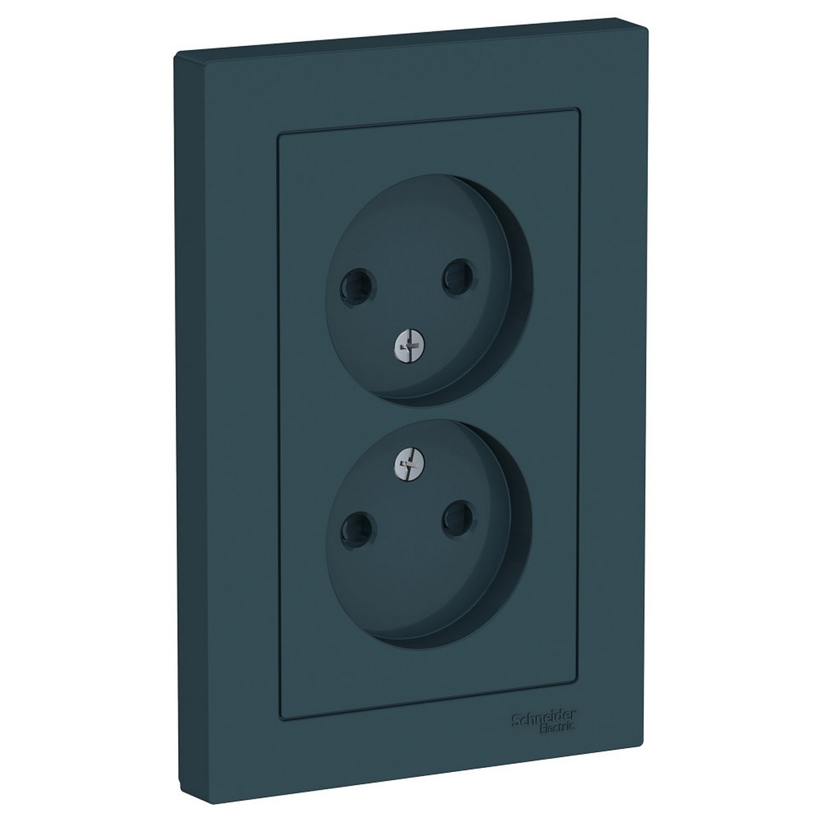 AtlasDesign Изумруд Розетка Systeme Electric AtlasDesign Изумруд б/з двойная, со шторками,16А, в сборе ATN000822