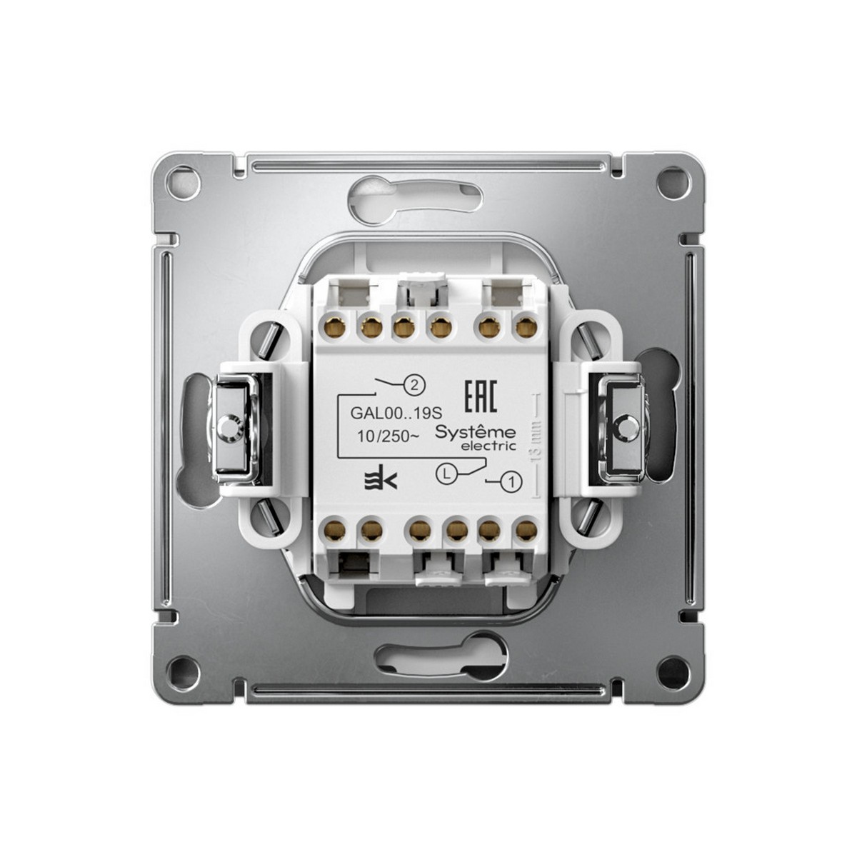 ArtGallery Сталь Выключатель SE ArtGallery Сталь 2-клавишный для жалюзи быстрозажим. клем. GAL000919S