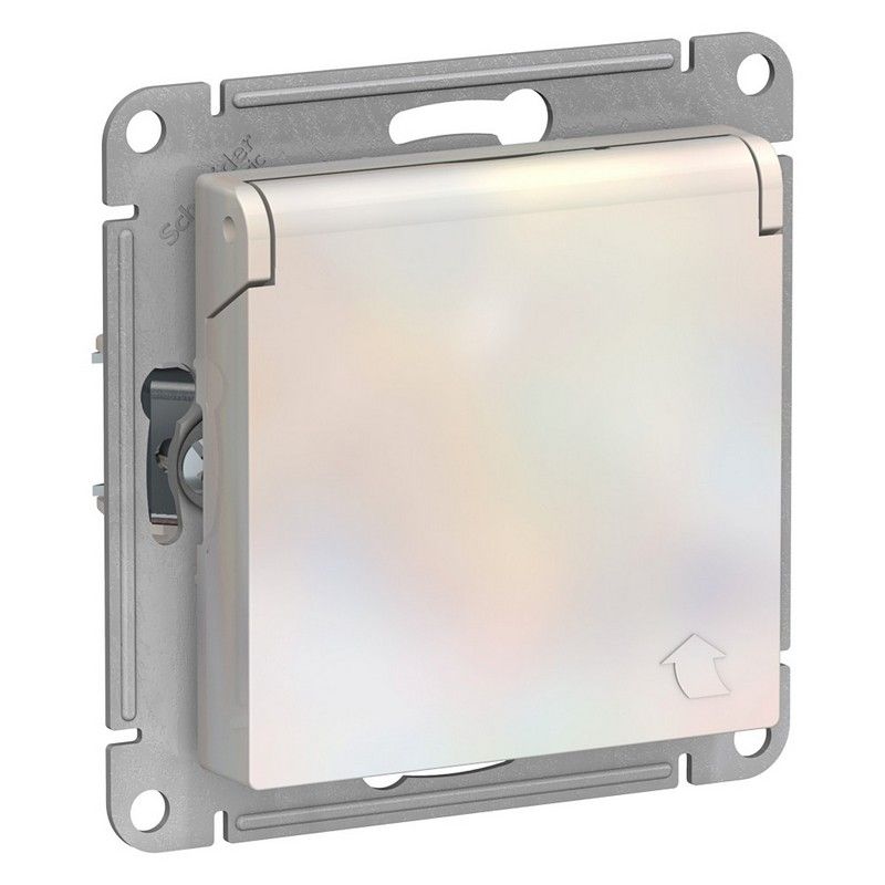 AtlasDesign Жемчуг Розетка Systeme Electric AtlasDesign Жемчуг с/з со шторками с крышкой, 16А, IP20, ATN000446