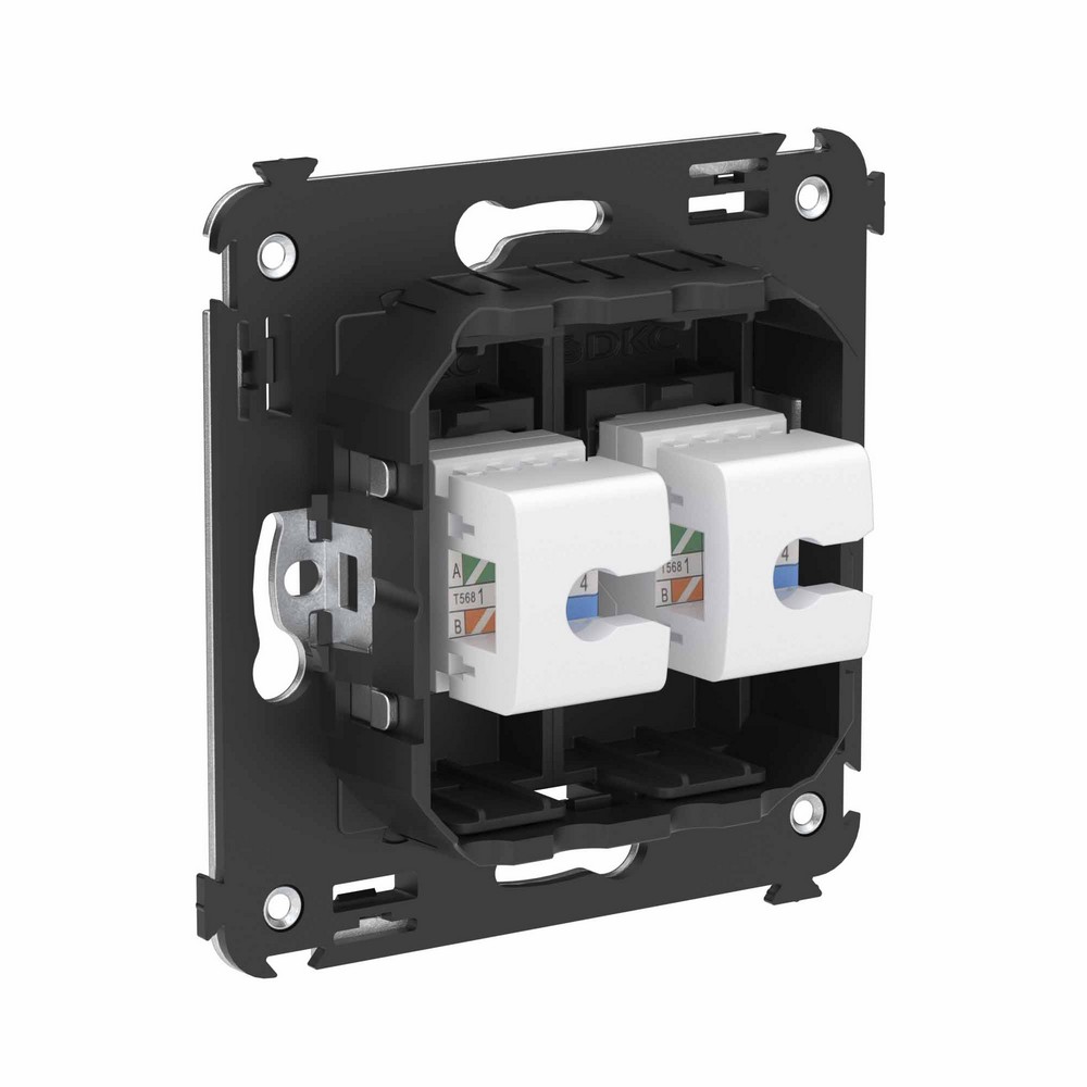 DKC Avanti механизмы Черный матовый Телефонная розетка DKC Avanti RJ-12 без шторки в стену двойная "Черный матовый" 4412614