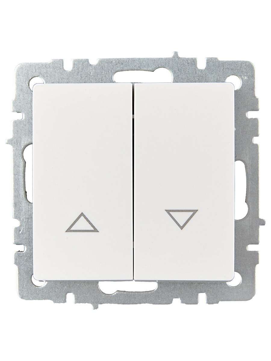 IEK Brite Белый Выключатель IEK BRITE жалюзи 10А ВС10-1-5-БрБ белый BR-V15-0-10-K01
