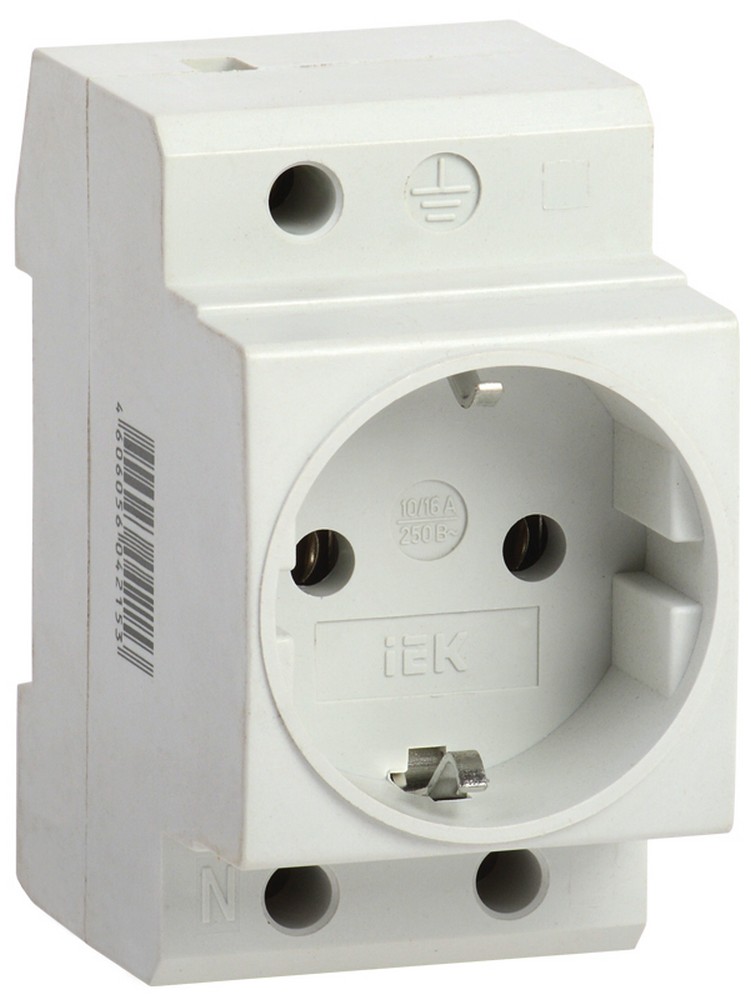Комплектующие для щитов Розетка на DIN-рейку IEK РАр10-3-ОП с заземлением