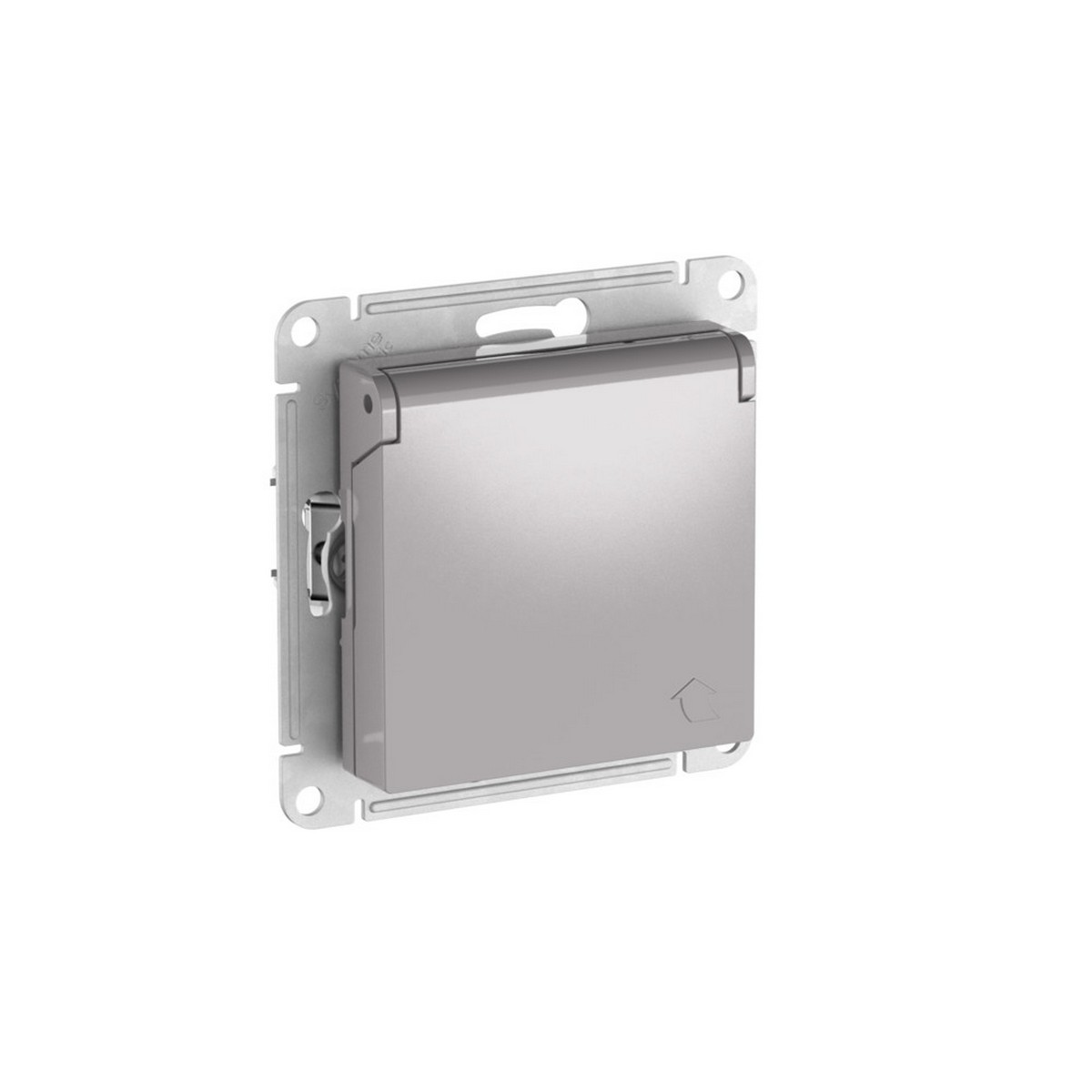 AtlasDesign Алюминий Розетка SE AtlasDesign Алюминий с заземл. со шторк. с крышкой IP20 быстрозажим. клем. ATN000346S