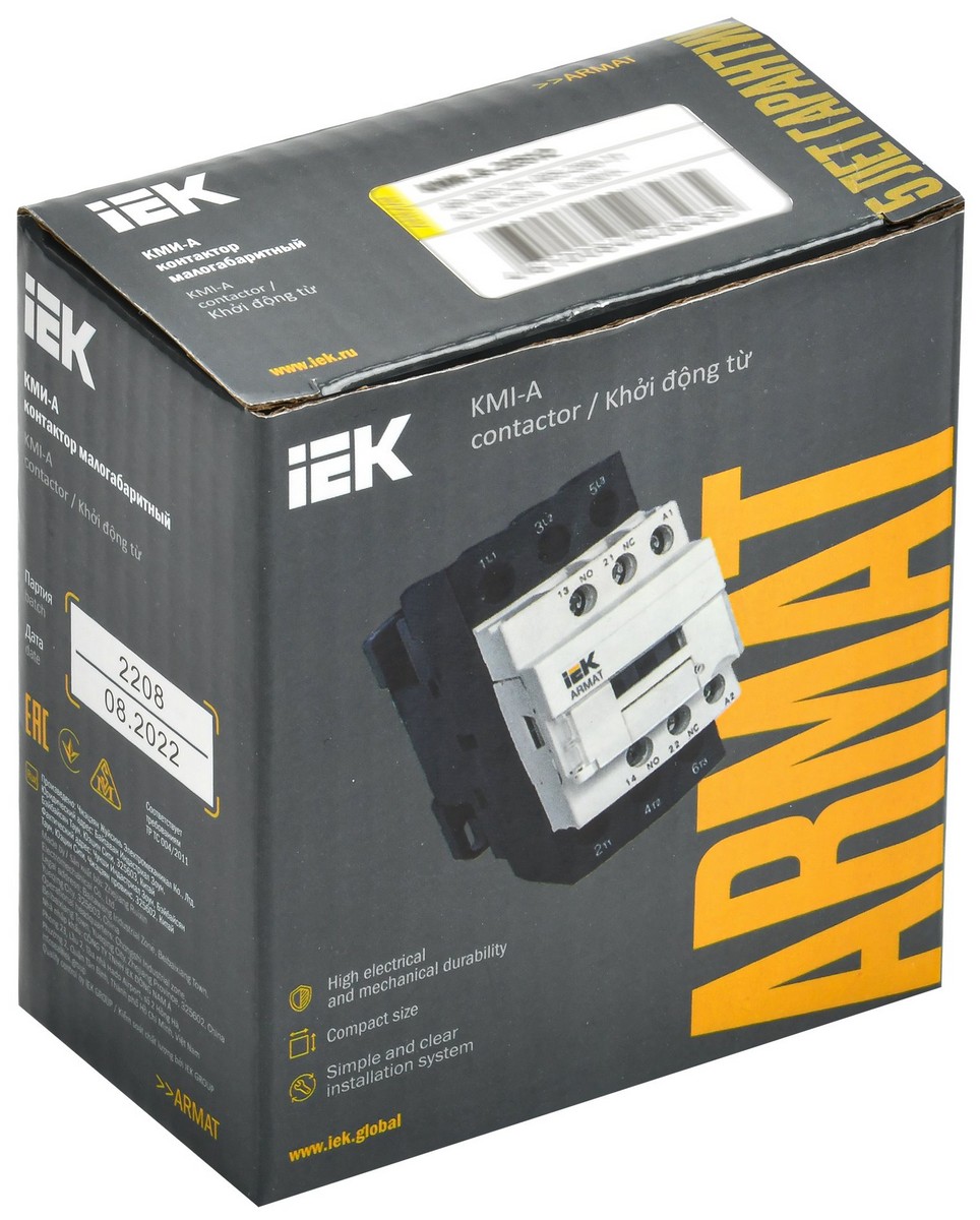 Контакторы Контактор IEK ARMAT КМИ-А-22512 LC1D 25А 230В/АС3 1НО/1НЗ AR-ACC-21-025-230-11 