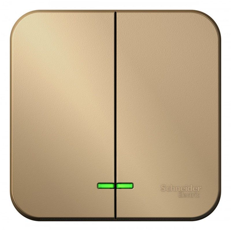 Blanca титан розетки и выключатели Выключатель SE Blanca 2-клавишный Титан наружный BLNVA105004