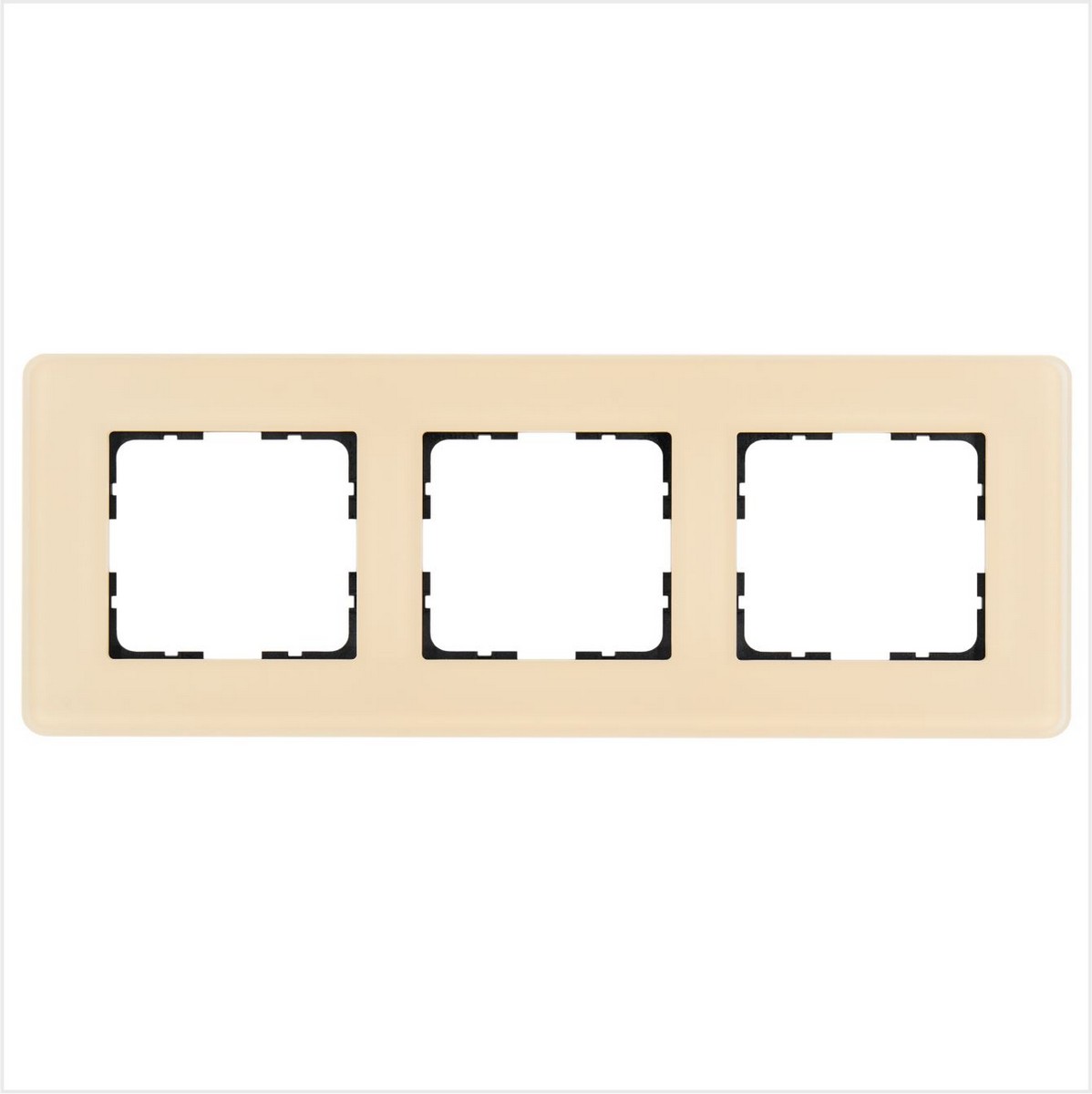 JASMART G - розетки и выключатели Рамка JASMART 3-постовая стекло матовое Тауп GLASS G1003GT-RM