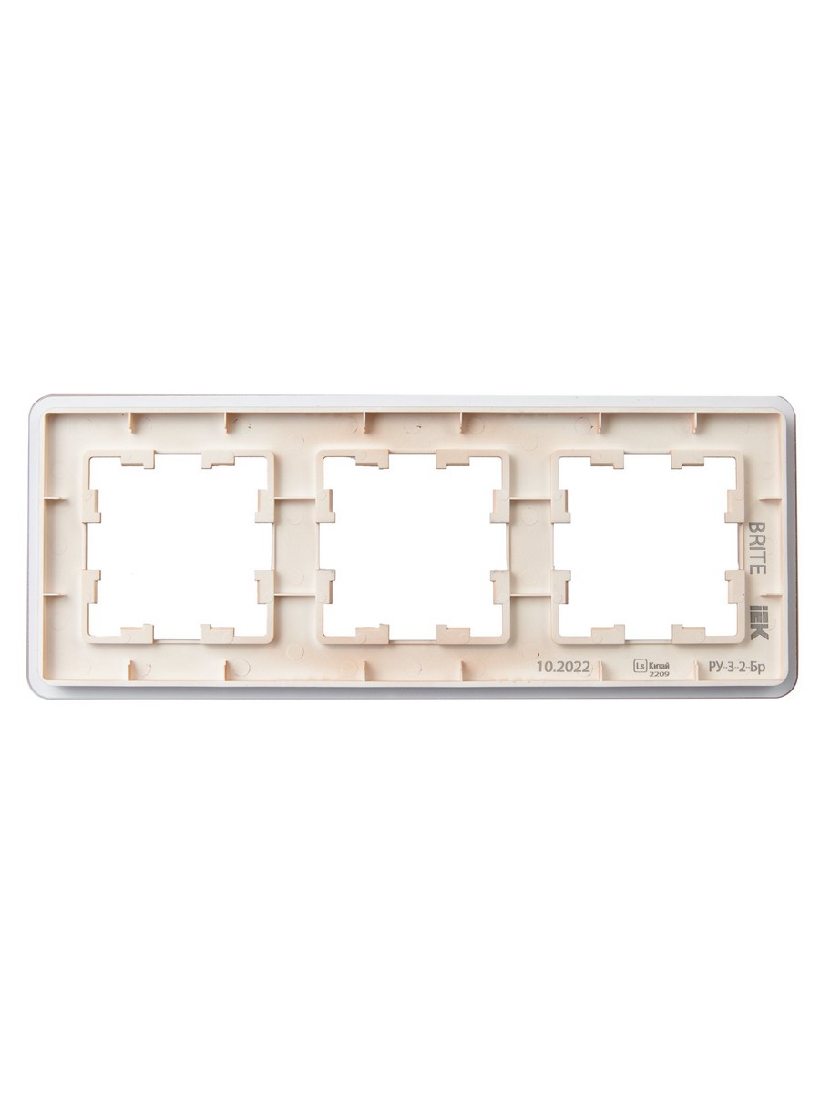 IEK Brite Рамки Рамка IEK BRITE DECOR Дымчатый матовый стекло скругл.угол 3-мест. РУ-3-2-Бр RE BR-M32-G-41-K97