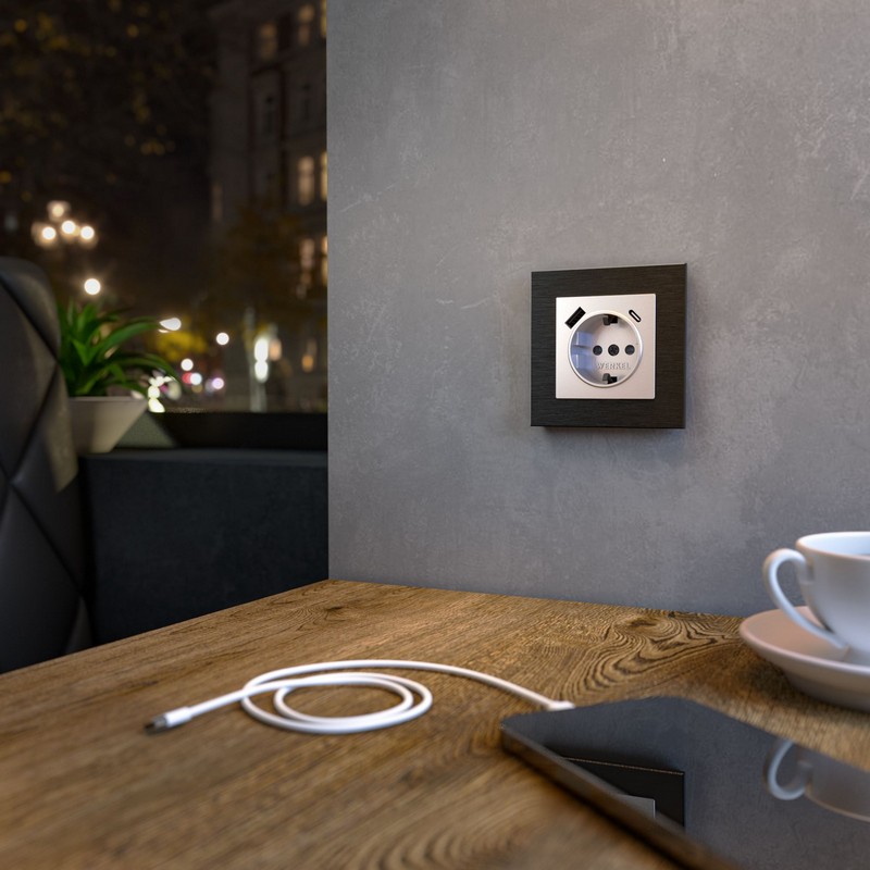 Рамки Werkel Aluminium Рамка Werkel Aluminium на 1 пост (черный алюминий) W0011708