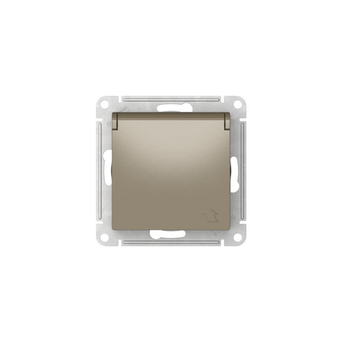 AtlasDesign Шампань Розетка SE AtlasDesign Шампань с заземл. со шторк. с крышкой IP20 быстрозажим. клем. ATN000546S