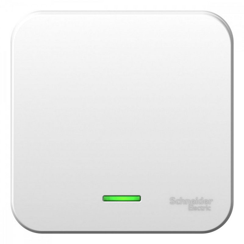 Blanca белые розетки и выключатели Выключатель SE Blanca 1-клавишный Белый наружный с подсветкой изолир. пластина BLNVA101111