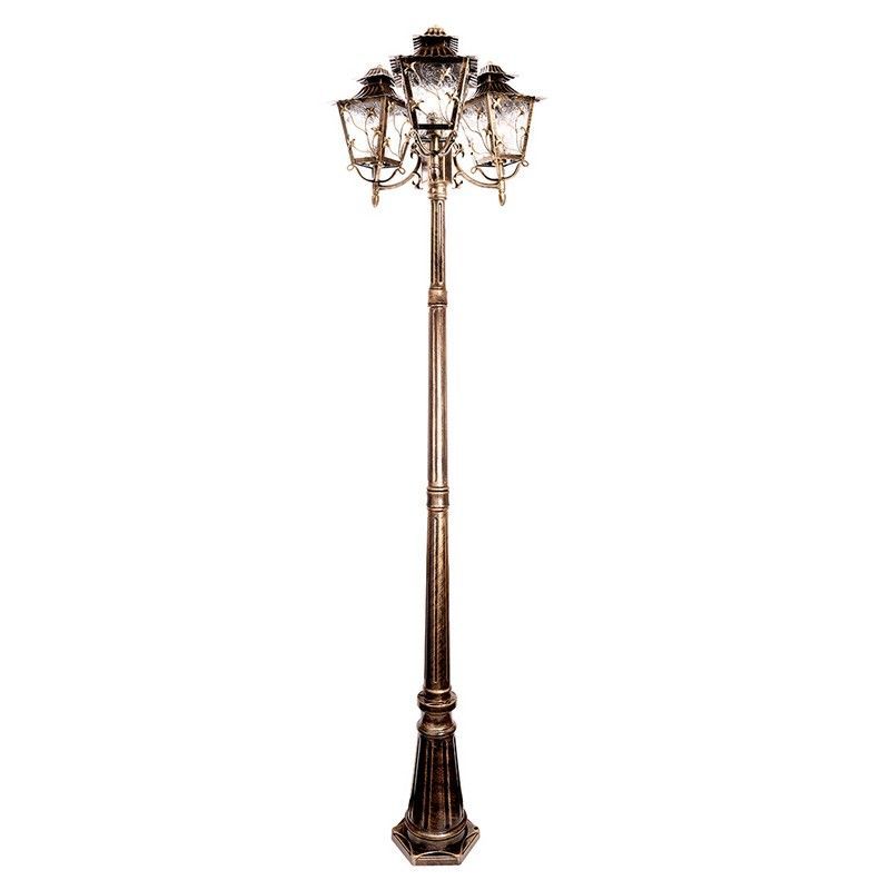 Уличные светильники столб Светильник садово-парковый Feron PL638 столб 3*60W 230V E27 черное золото 11646 