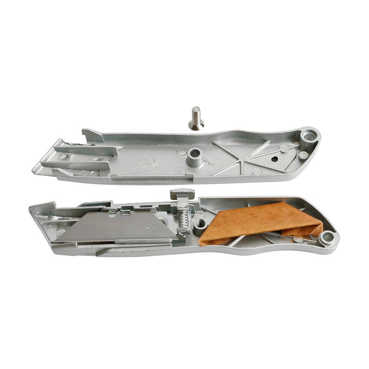 Нож строительно-монтажный с трапециевидным лезвием, 19 мм, 2 лезвия в рукоятке, GS, KMU-13-T 50200 фото