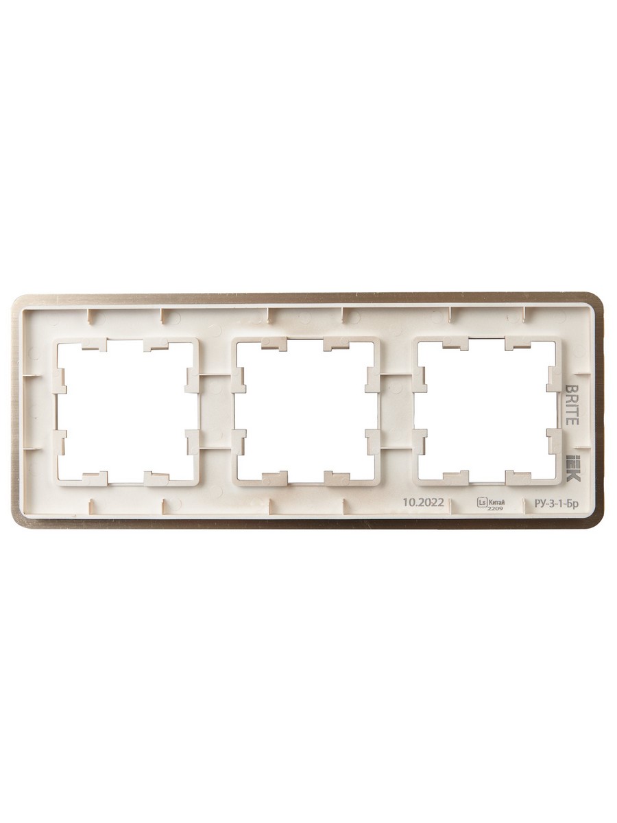 IEK Brite Рамки Рамка IEK BRITE DECOR Шампань металл. скругл.угол 3-м РУ-3-1-Бр RE AL BR-M32-M-21-K37