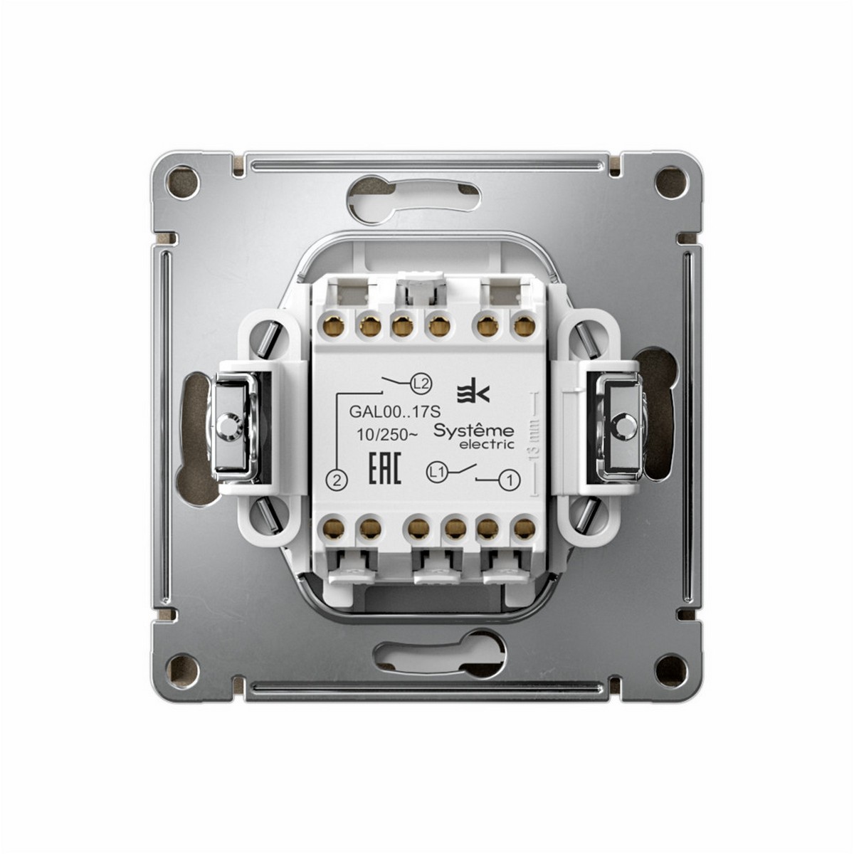 ArtGallery Шампань Выключатель SE ArtGallery Шампань 2-клавишный кнопочный, быстрозажим. клем. GAL000517S