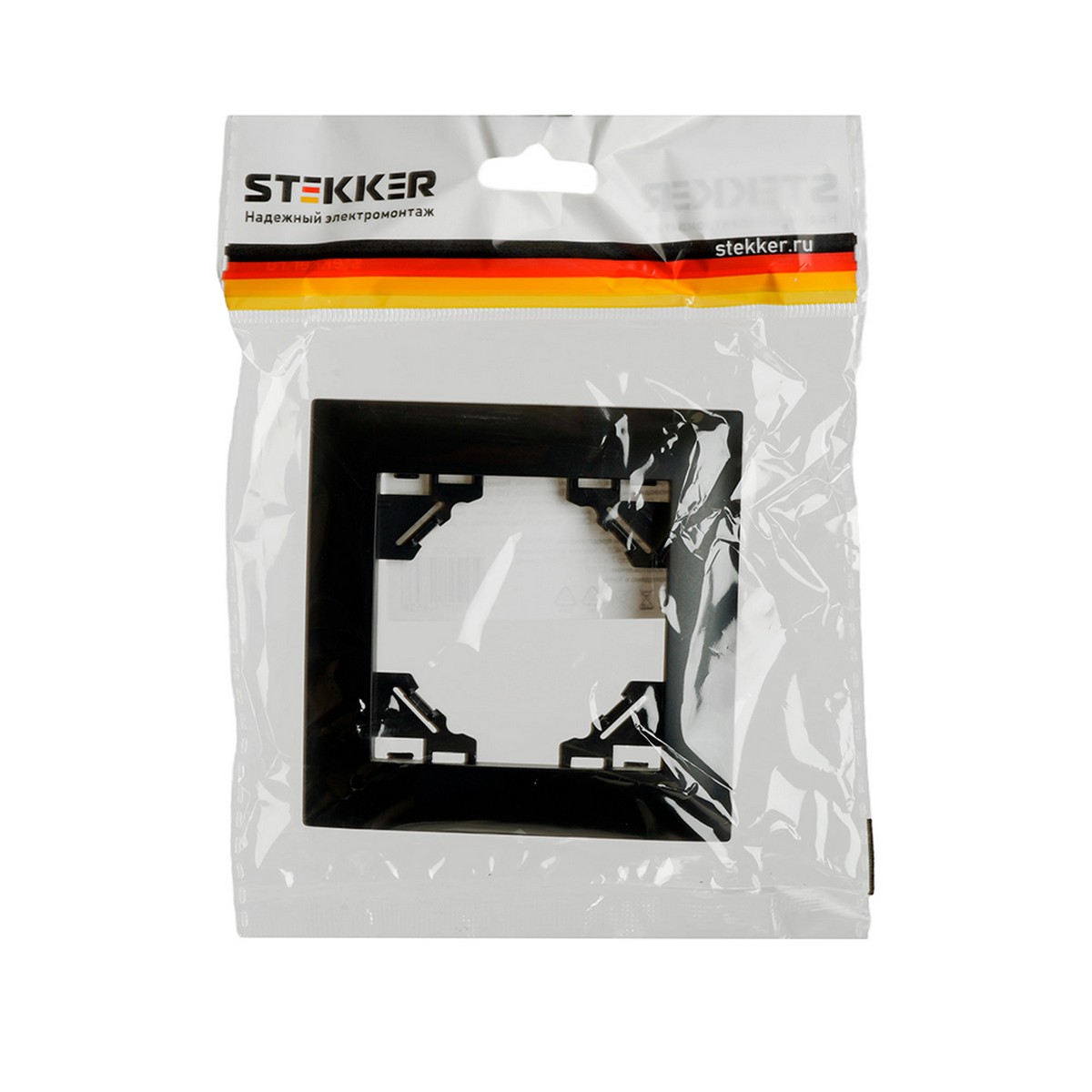 Эрна - Розетки и выключатели Stekker Рамка STEKKER 1-местная Эрна Элегант черный PFR00-9011-03 49661