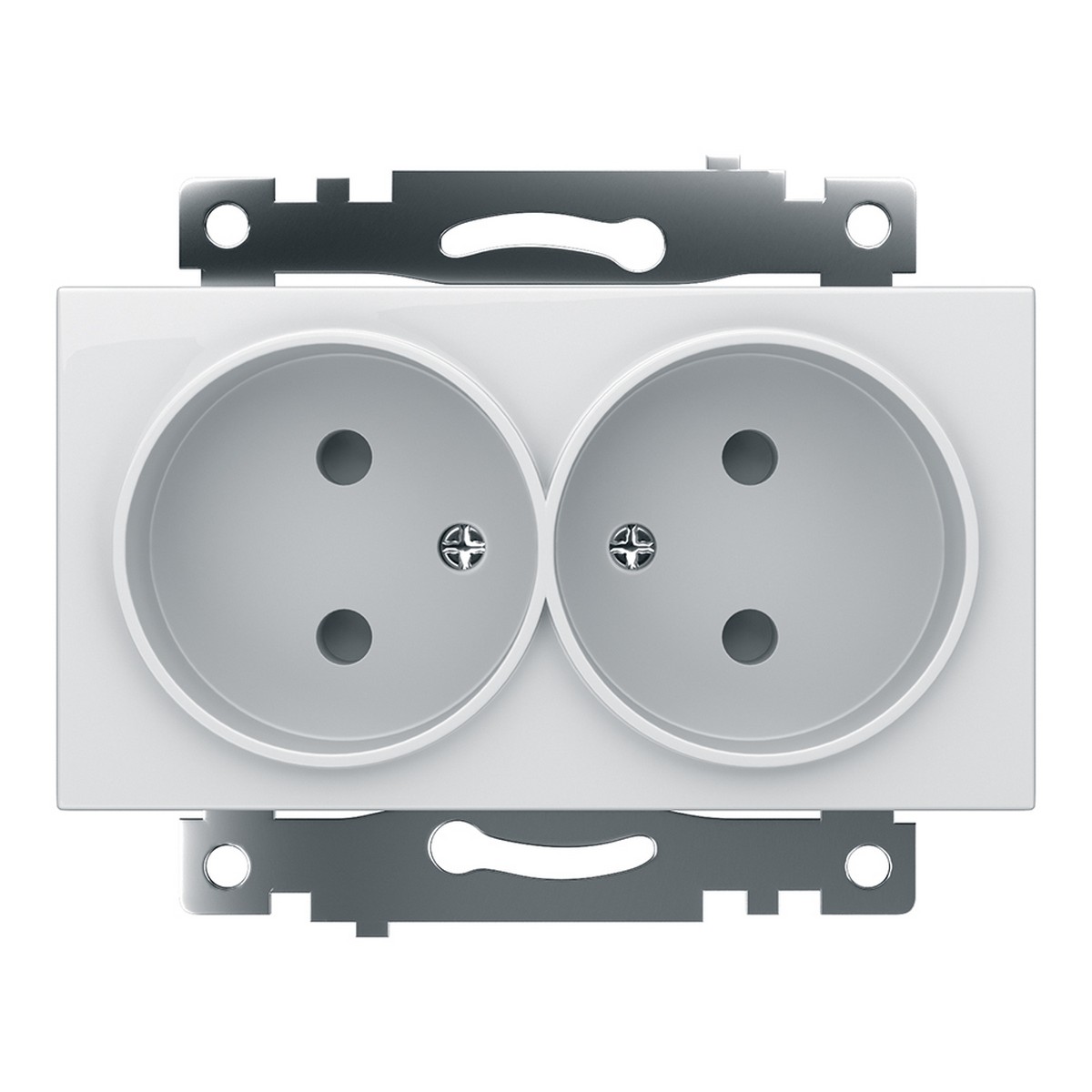 Катрин - Розетки и выключатели Stekker Розетка 2-местная б/з STEKKER GLS10-7113-01 250V 10А с защ. шторкой Катрин белый 39573