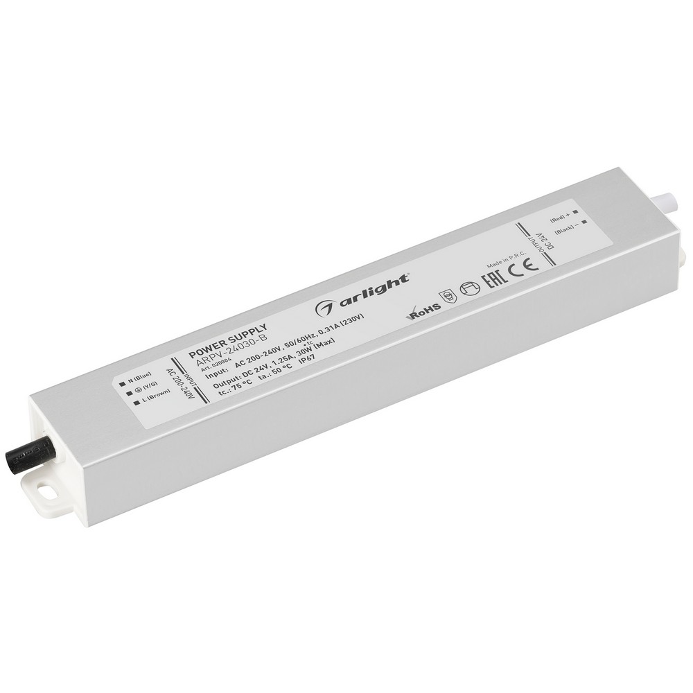 Блоки питания для светодиодной ленты Блок питания Arlight ARPV-24030-B (24V, 1.3A, 30W) (IP67 Металл, 3 года) 020004 