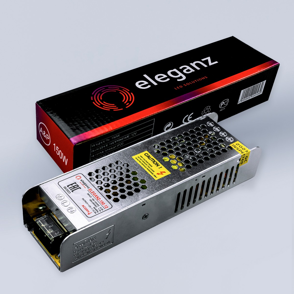 Блоки питания для светодиодной ленты Блок питания для светодиодной ленты Eleganz 12V 150W IP20 узкий 1104 