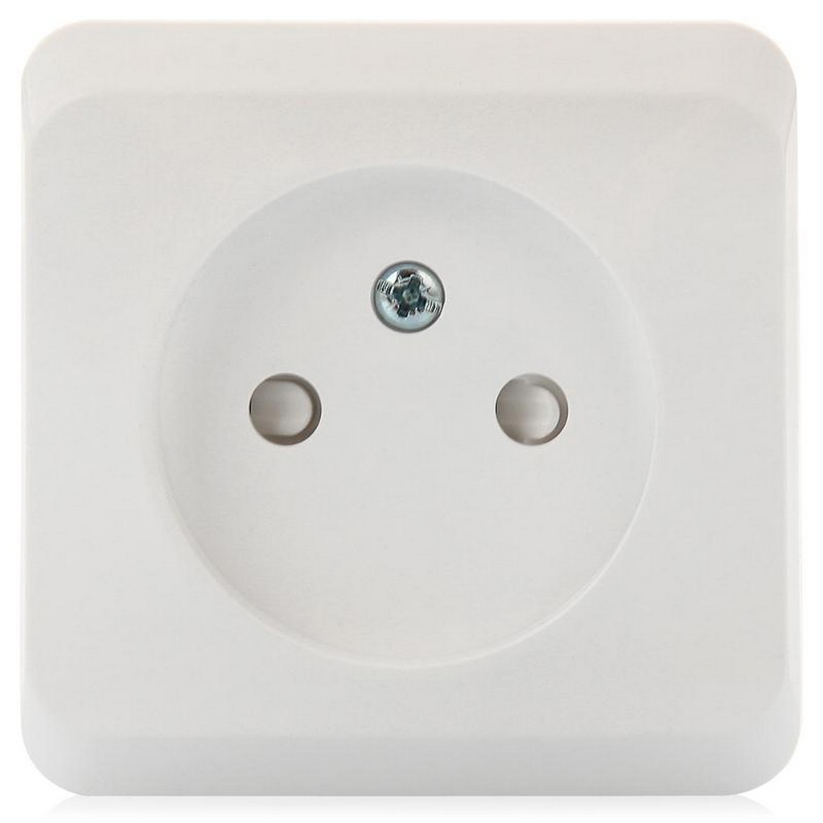 Этюд Белый Розетка 1-ая Systeme Electric Этюд наружный Белый б/з со шторками PA16-002B
