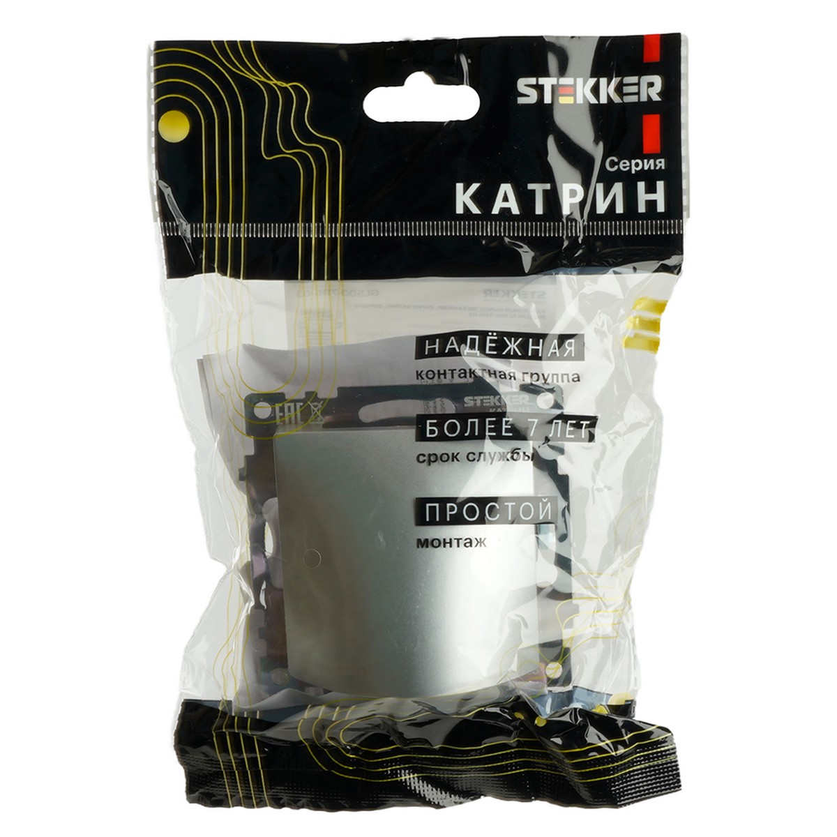 Катрин - Розетки и выключатели Stekker Кабельный вывод STEKKER Катрин серебро GLS00-7116-03 49465
