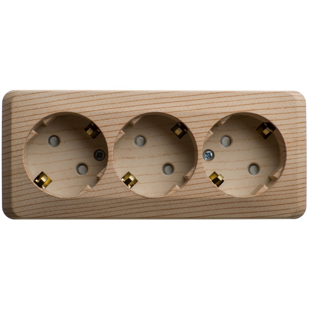 Этюд Дача Розетка 3-ая Systeme Electric Этюд наружный Сосна с/з со шторками 16А 250B PA16-012D