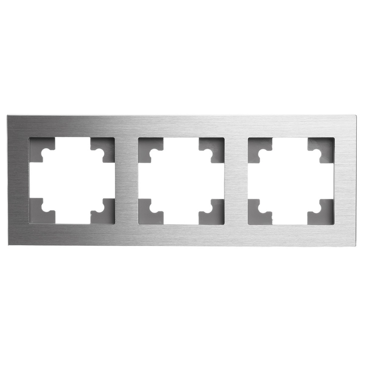 Катрин - Розетки и выключатели Stekker Рамка 3-местная металл STEKKER MFR00-7003-03 Катрин серебро 50019