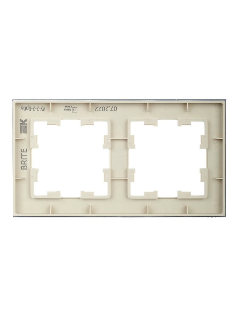 IEK Brite Рамки Рамка IEK BRITE 2-местная РУ-2-2-БрВа стекло ванильный BR-M22-G-K10