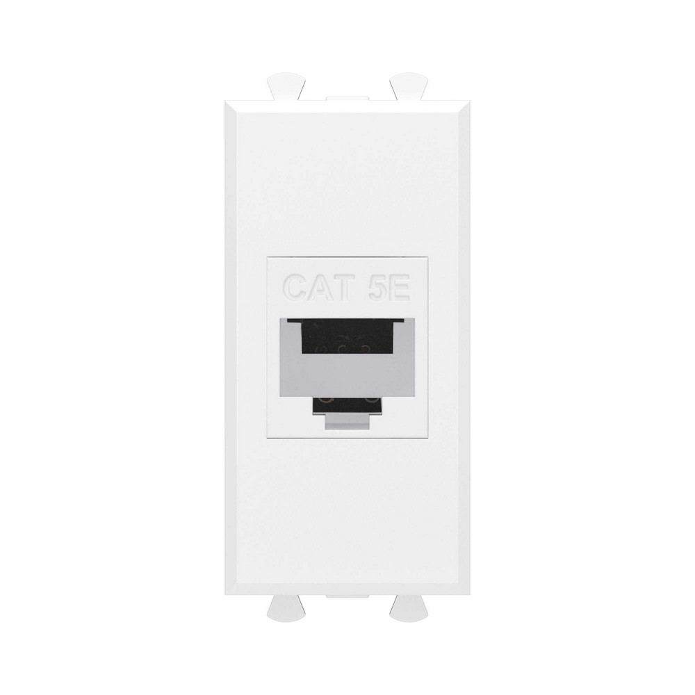 DKC Avanti механизмы Белое облако Компьютерная розетка DKC Avanti RJ-45 без шторки модульная кат.5е "Белое облако" 1 модуль 4400661