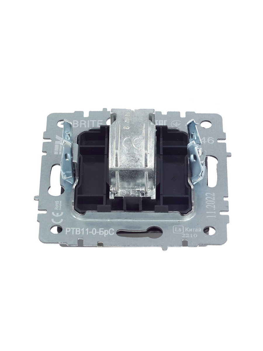 IEK Brite Сталь Розетка IEK BRITE TV оконечная РТВ11-0-БрС сталь BR-A10-O-K46