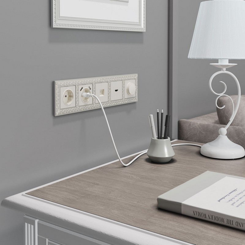 Werkel Перламутр рифленый механизмы Накладка Werkel для розетки USB перламутровый рифленый W1179513